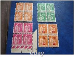 12. Stamps. Block of 4 Corner Date. 1932 to 1933. No. 280 to 289. /298/359/363 to 367