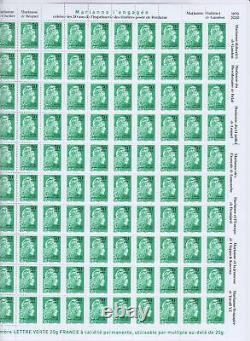 2020 Marianne d'YZ Stamps Overprinted 50 Years Engraved in History Mint (FR1)