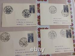 30 Fdc Cards From Different Cities The Rarest Day Of The France 1951 Stamp