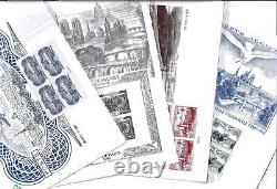 4 Airmail Posters UPU Paris 1947 CITT Paris 1949 View of Paris Striped