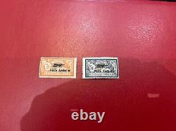 Air mail stamps n° 1 and 2 new value 950 euros signed JF Brun