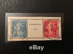 Avo! 1294 France Exposure Strasbourg 1927 Stamps Pair 242a O Seeder Tb