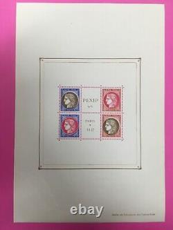 Beautiful Variete Decalage Impre France Stamp Block Sheet N° 3 Pexip 1937 New