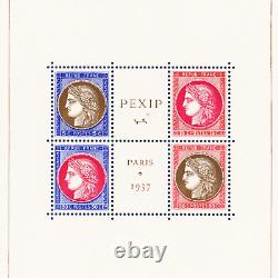 Block No. 3 France Year 1937 New Stamps at the Paris International Exhibition