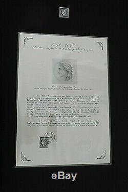 Book Luxury 170 Years Stamp French First Black Sheet Ceres 150 Stamps