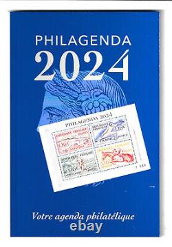FRANCE 5 AGENDAS 2024 with Philagendas block of 4 Olympic Games 1952 Stamps Exhausted Edition