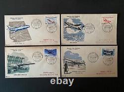 First Day Covers Prototypes Aviation 16/01/1954 PA30-31-32-33