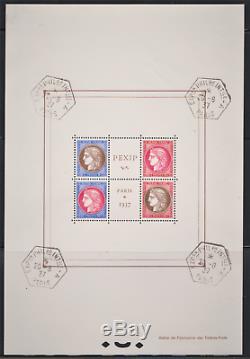 France 1937 Magnificent Block 3 Pexip Seals Stamps Out Heart N Beautiful Piece
