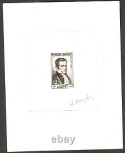 France 1952 Laennec (1781-1826), Yvert# 936 Test D Artiste Noir Signed