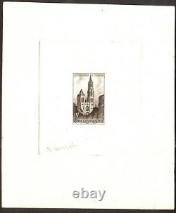 France 1958 Cathedral Of Senlis, Yvert# 1165 Test D Black Artist Signed