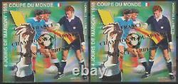 France 1998 Bloc Carré Marigny Surcharge 3-0 No.10 Pair D / Nd World Cup