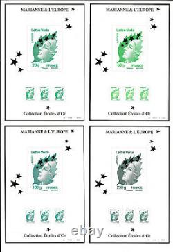 France 2012 Box Of 15 Sheets Maxi Marianne Variety On Green Letter Values
