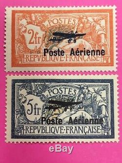 France Air Mail Stamps No. 1 And 2 Nine (hinged) Coast 500 (no. 37)