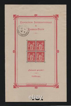 France Block Feuillet 1b Expo. Philatelic Paris 1925 Obliter To See T608