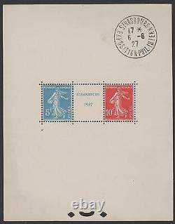 France Block Feuillet 2 A Strasbourg 1927 Neufxx Cachet Expo Outside Timbers J949