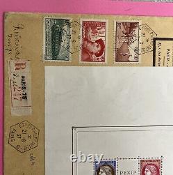 France Block No. 3 Pexip Paris 1937 Postmarked on Philatelic Exhibition Letter