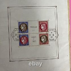 France Block No. 3 Pexip Paris 1937 Postmarked on Philatelic Exhibition Letter