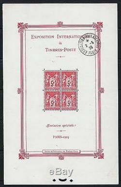 France Block Sheet 1 Exhibition Paris 1925 New XX With Stamp Tb P245