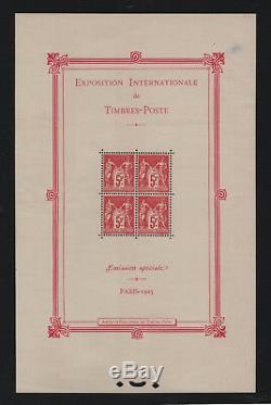 France Block Sheet # 1 Exposure Philatelique Paris 1925 New X T612 Tb