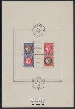 France Block Sheet 3b Pexip 1937 New XX With Stamp Exhibition Tb M833