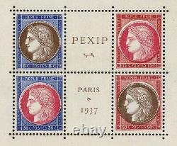 France Block Yvert No. 3 Pexip 1937 Variety Shifted Colors To See X246