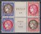 France Coeur Du Bloc Pexip Stamps No. 348/351 Objection Choisie -cote 400