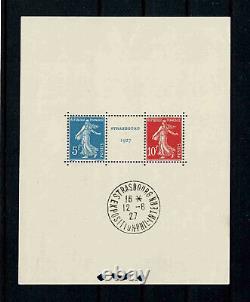 France Feuillet Block 2a Strasbourg 1927 Nine XX With Cachet Exposition V438