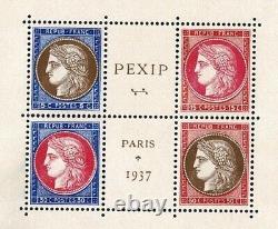 France Feuillet Block N° 3 Pexip 1937 Nine XX With Cachet Exposure Ttb X131b
