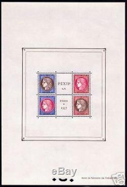 France Stamp Stamp Block Sheet # 3 Pexip 1937 New XX Ttb, Value 800
