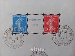 French Stamps Block 2 Exhibition Strasbourg 1927 Cancelled Free Delivery