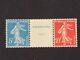 French Stamps Pair Interval Yt 242a Strasbourg 1927 New Free Delivery