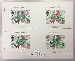 Monaco, Block # 50 Football Imperforated Imperf Sheet 4, Tb And Rare