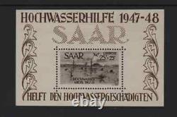 Sarre Stamp Block Blacks Yvert 1/2 Floods 1947 New XX Luxury R144a
