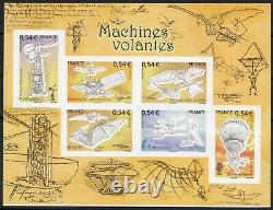 Sheet Block No. 103a, Variety Flying Machines, New Rare + Certificate