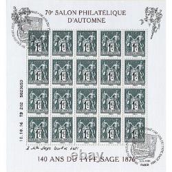 Sheet of 20 stamps 140 years of the Sage F5094 type first day canceled