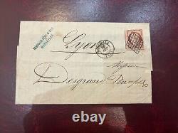 Stamp No. 6 on letter from Marseille to Lyon on 24/11/1849, worth 1700 euros