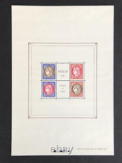 Superb authentic old STAMP BLOCK SHEET FRANCE PEXIP PARIS 1937 in excellent condition