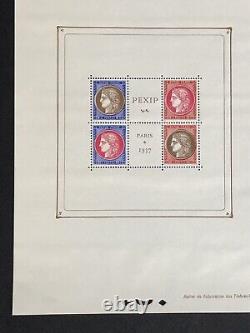 Superb authentic old STAMP BLOCK SHEET FRANCE PEXIP PARIS 1937 in excellent condition