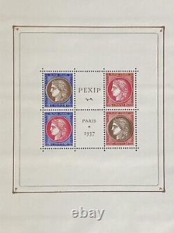 Superb authentic old STAMP BLOCK SHEET FRANCE PEXIP PARIS 1937 in excellent condition