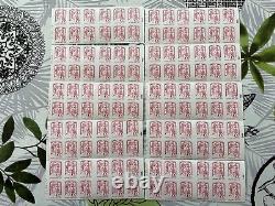 1200 timbres rouges autocollants france neufs validité permanente