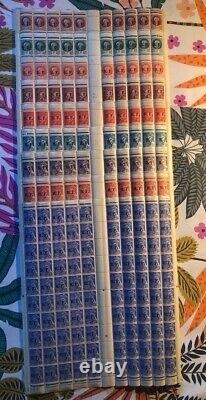 9 feuille de 100 timbre liberation france lyon n° 1 à 4 et 8 à 11 et 13 luxe