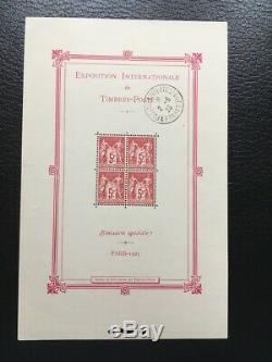 AVO! 1263 FRANCE bloc timbres exposition Paris 1925 BF 1 sheet O 1er jour