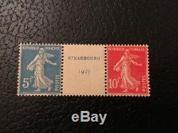 AVO! 1292 FRANCE exposition Strasbourg 1927 paire timbres 242A semeuse TB