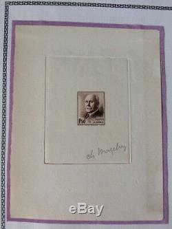 AVO! 869 COLONIES ALGÉRIE épreuve artiste Mazelin Pétain timbre n°196 1942
