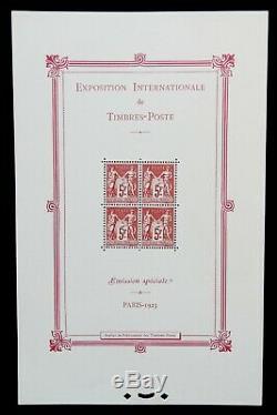 Bloc-Feuillet n°1 EXPOSITION PHILATÉLIQUE PARIS 1925 (2 Certificats dont Calves)