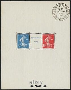 Blocs-Feuillets n°2, Strasbourg 1927, oblitéré 12/6/1927 hors-timbres SUPERBE