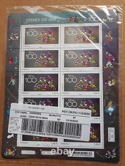 DISNEY 100 ans blister scellé de x 5 feuillets de 10 timbres (=50) jamais ouvert