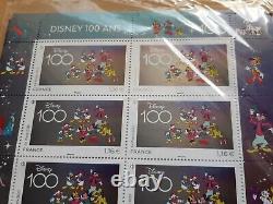 DISNEY 100 ans blister scellé de x 5 feuillets de 10 timbres (=50) jamais ouvert