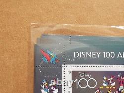 DISNEY 100 ans blister scellé de x 5 feuillets de 10 timbres (=50) jamais ouvert