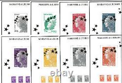 FRANCE 2012 Coffret 15 feuillets Maxi Marianne variété sur valeurs lettre verte